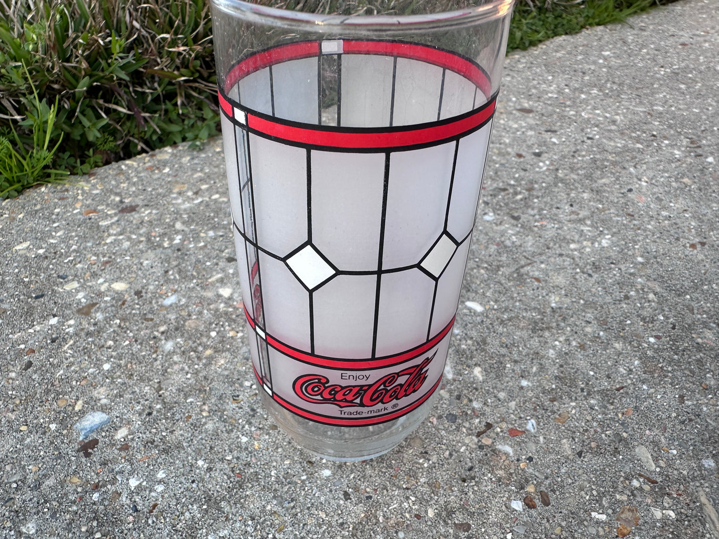 Vintage 80's Coca cola Stained Glass