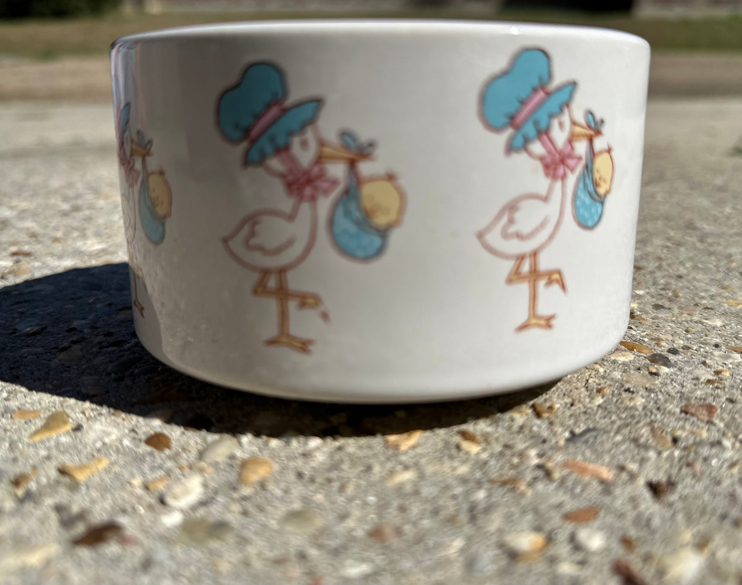 Vintage Stork Nursery Safety Pin Bowl