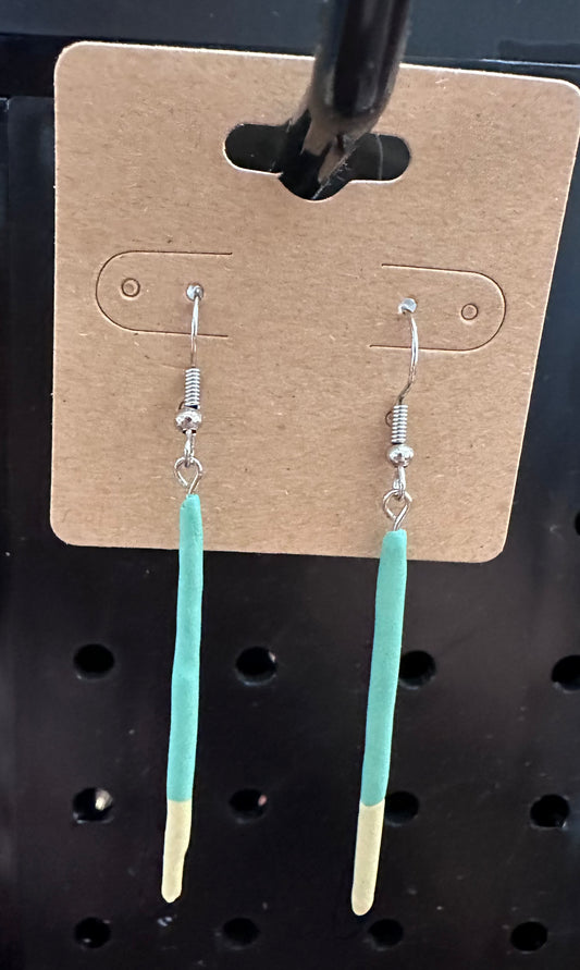 Matcha Pocky earrings