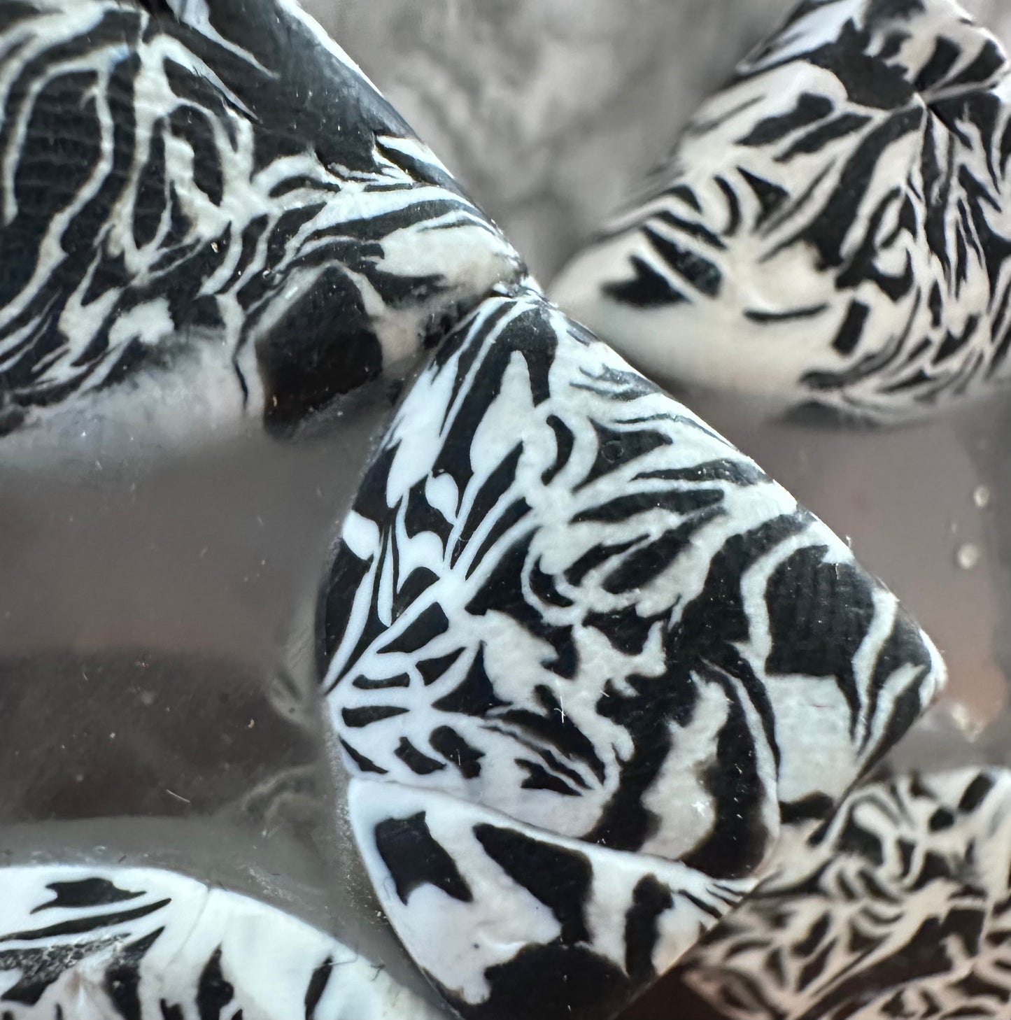 Black and white stripe earrings